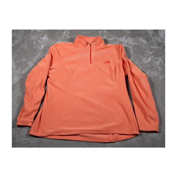 The North Face Jackets & Blazers - North Face Pullover Womens XL Orange Fleece Half Zip Outdoor Hiking Lightweight